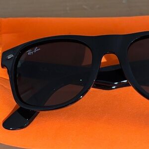 Ray-Ban Classic Black Sunglasses with Vibrant Orange Case
